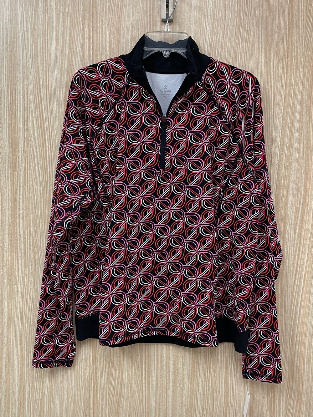Talbots black print pullover size XL NEW